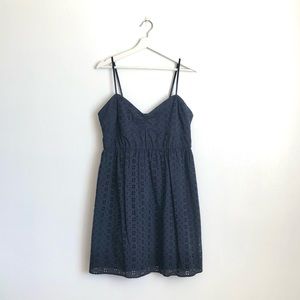 NWT J. Crew Factory Navy Blue Eyelet Dress Size Large